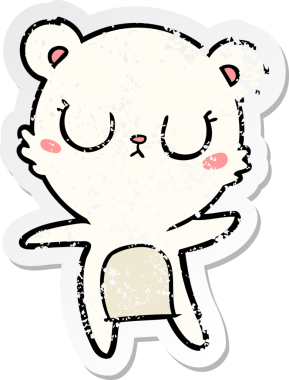 Bir insan tarafından çizilmiş barışçıl bir kutup ayısının sıkıntılı çıkartması.