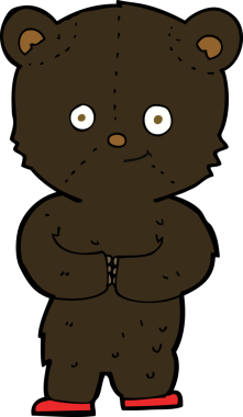 Bir insan tarafından çizilmiş oyuncak ayı yavrusu.