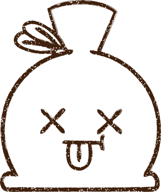 Bir insan tarafından çizilmiş Çöp Torbası Kömür Çizimi