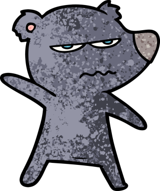 Bir insan tarafından çizilmiş bir çizgi film karakteri.