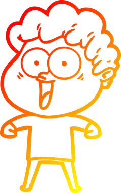 Bir insan tarafından çizilmiş mutlu bir adamın çizgi çizimi.