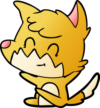 Bir insan tarafından çizilmiş çizgi film dostu tilki.