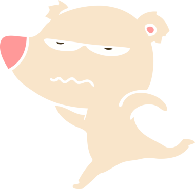 bir insan tarafından çizilen rahatsız ayı düz renkli çizgi film