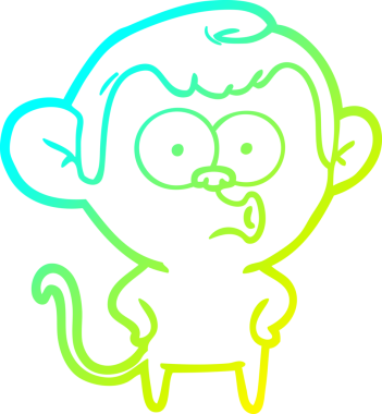 Bir insan tarafından çizilen soğuk gradyan çizgi çizimi bir maymunu şaşırttı