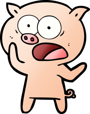 Bir insan tarafından çizilmiş domuz bağırması.