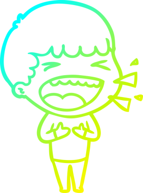 Bir insan tarafından çizilmiş gülen adamın soğuk çizgi çizimi.