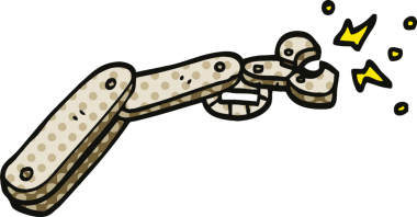 bir insan tarafından çizilmiş çizgi roman tarzı robot kol