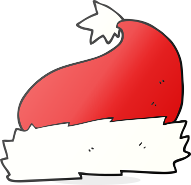 Bir insan tarafından çizilmiş serbest çizim Noel şapkası.