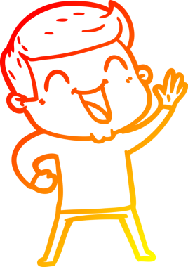 Bir insan tarafından çizilmiş gülen çizgi film karakterinin sıcak çizgi çizimi