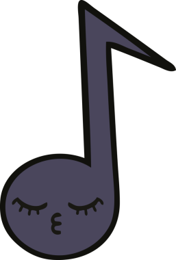 Bir insan tarafından çizilmiş güzel bir nota karikatürü.