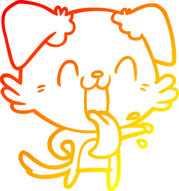 Bir insan tarafından çizilmiş çizgi film köpeğinin sıcak çizgi çizimi