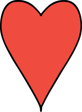 Bir insan tarafından çizilmiş geleneksel kalp şeklinde dövme.