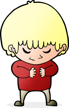 bir insan tarafından çizilmiş utangaç bir çocuk.