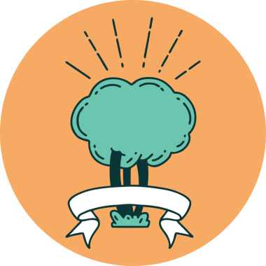 Bir insan tarafından çizilmiş dövme tarzı bir ağacın simgesi