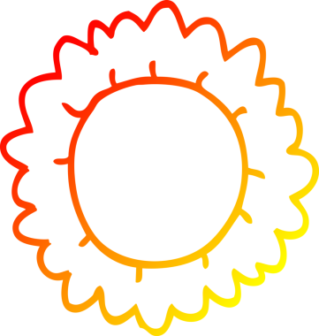 Bir insan tarafından çizilmiş karikatür çiçeğinin sıcak çizgi çizimi