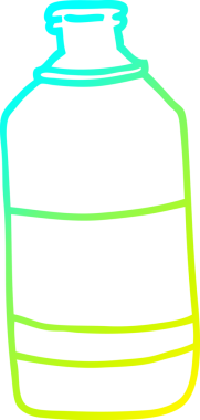 Bir insan tarafından çizilmiş eski yeşil şişe karikatürünün soğuk gradyan çizimi