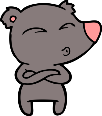 bir insan tarafından çizilmiş bir karikatür ıslık ayısı