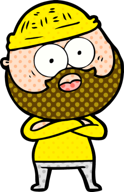 Çizgi film bir insan tarafından çizilmiş sakallı adamı şaşırttı