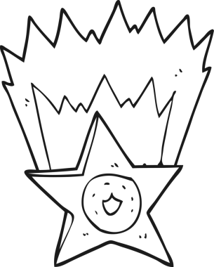 Bir insan tarafından çizilmiş siyah beyaz bir şerif rozeti.