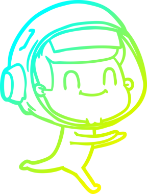 Bir insan tarafından çizilmiş mutlu bir astronot çizgi roman çizimi.