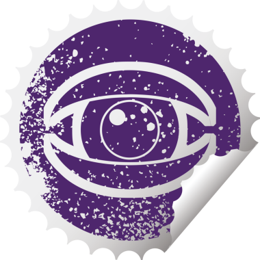 bir insan tarafından çizilmiş göz çizelgesine bakan sıkıntılı etiket resimleme simgesi