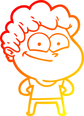 Bir insan tarafından çizilmiş mutlu bir adamın çizgi çizimi.