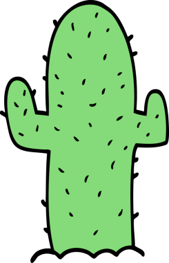 bir insan tarafından çizilmiş karikatür kaktüsü