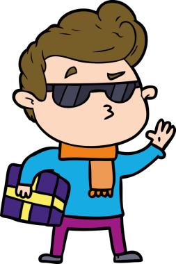 Bir insan tarafından çizilmiş havalı bir çizgi film.