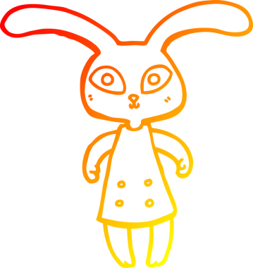 Bir insan tarafından çizilmiş sevimli bir tavşan çizimi.