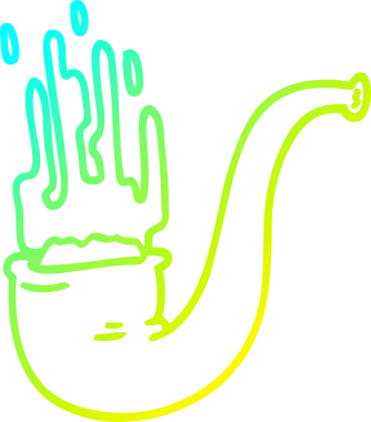 Bir insan tarafından çizilmiş sigara piposunun soğuk gradyan çizimi.