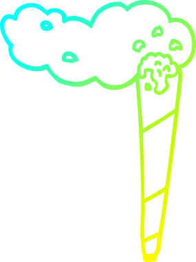 Bir insan tarafından çizilmiş bir çizgi filmin soğuk gradyan çizimi.