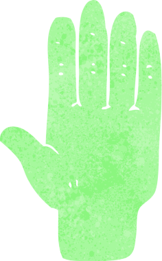 Bir insan tarafından çizilmiş bir zombi eli.