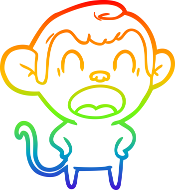 Bir insan tarafından çizilmiş bağıran çizgi film maymunu çizimi