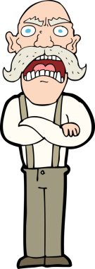 Karikatür bir insan tarafından çizilmiş yaşlı bir adamı şok etti.