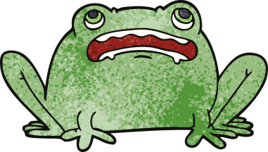 Bir insan tarafından çizilmiş karalama kurbağası.