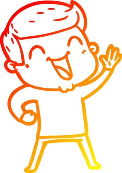 Bir insan tarafından çizilmiş gülen çizgi film karakterinin sıcak çizgi çizimi