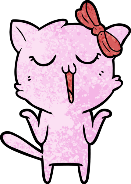 Bir insan tarafından çizilmiş çizgi film kedisi.