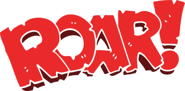 Bir insan tarafından çizilmiş karalama kükreme işareti.