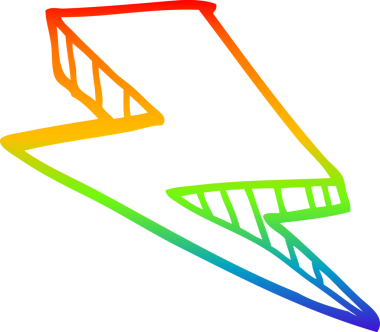 gökkuşağı gradyan çizgi çizimi bir insan tarafından çizilmiş bir karikatür yıldırım