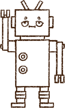 Bir insan tarafından çizilen Çılgın Robot Kömürü