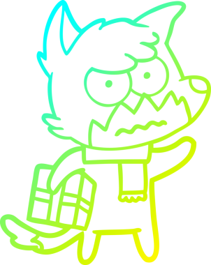 Bir insan tarafından çizilmiş, sinirlenmiş bir tilkinin soğuk çizgi çizimi.