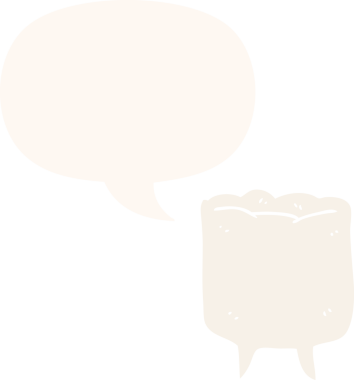 Bir insan tarafından çizilmiş, konuşma baloncuklu çizgi film dişleri.