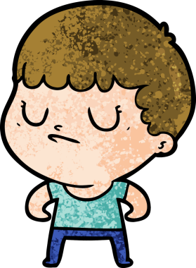 Bir insan tarafından çizilmiş huysuz çocuk çizgi filmi.