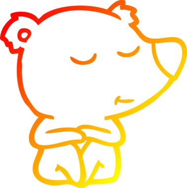 Bir insan tarafından çizilmiş mutlu bir kutup ayısının sıcak çizgi çizimi