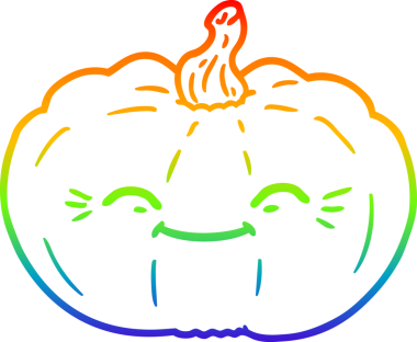 gökkuşağı gradyan çizgi çizimi bir insan tarafından çizilmiş bir balkabağı