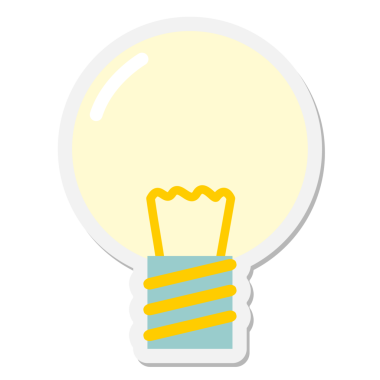 Bir insan tarafından çizilmiş ampul çıkartması