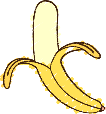 Bir insan tarafından çizilmiş muz tebeşiri.