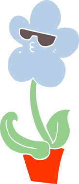 Bir insan tarafından çizilmiş düz renkli karikatür.