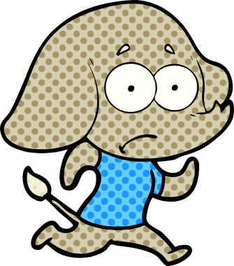 bir insan tarafından çekilen, güvenilmez bir fil çizgi filmi.