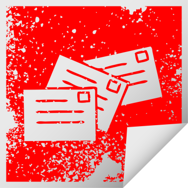 Bir insan tarafından çizilmiş bir harfin karesi soyulmuş çıkartma sembolü